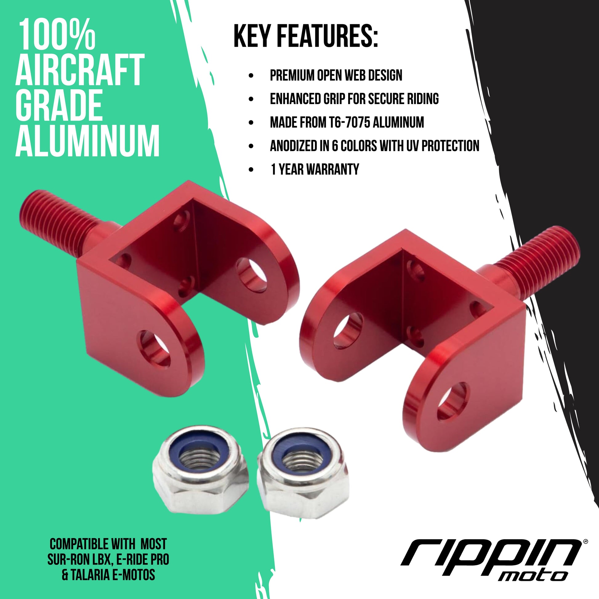 Replacement Foot Peg Mounts for E-Ride PRO, Sur-Ron & Talaria - Howling Moto