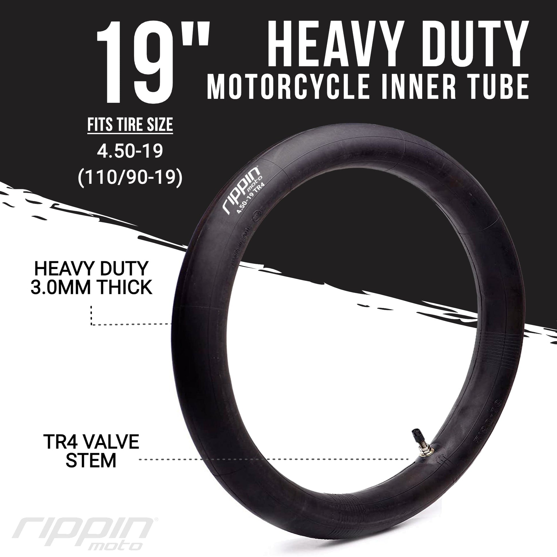 110/90-19 (4.50 x 19) Heavy Duty 19" Motorcycle Inner Tube 3mm Thick - Howling Moto