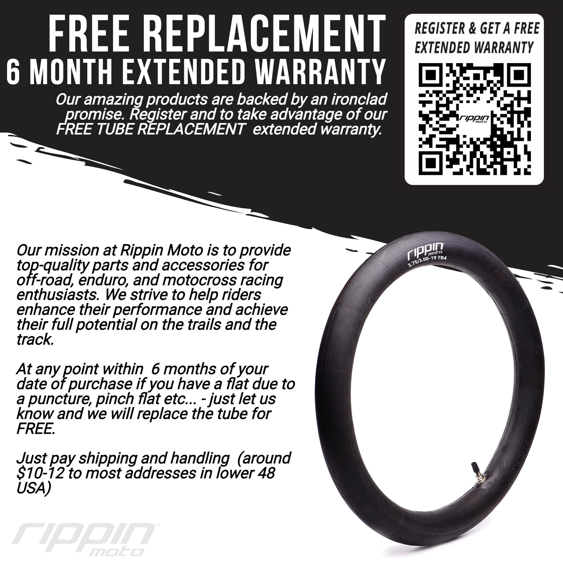 110/90-19 (4.50 x 19) Heavy Duty 19" Motorcycle Inner Tube 3mm Thick - Howling Moto