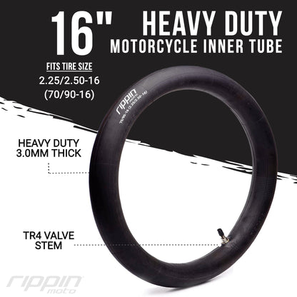 70/90-16 (2.25/2.5-16) Heavy Duty 16" Inner Tube 3mm Thick - Howling Moto