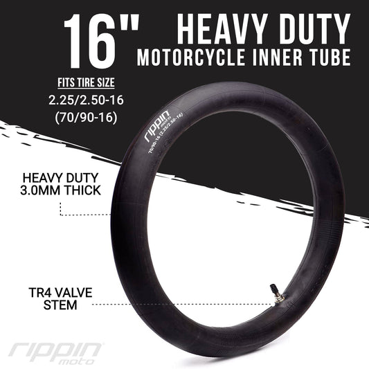 70/90-16 (2.25/2.5-16) Heavy Duty 16" Inner Tube 3mm Thick - Howling Moto