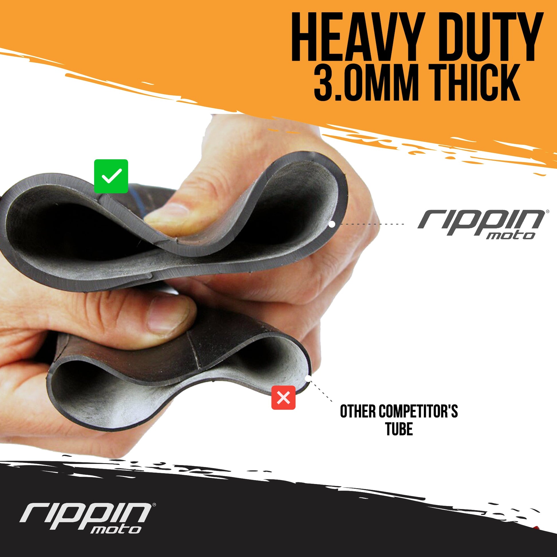 80/100-12 (3.0-12) Heavy Duty Inner Tube 3mm Thick - Howling Moto