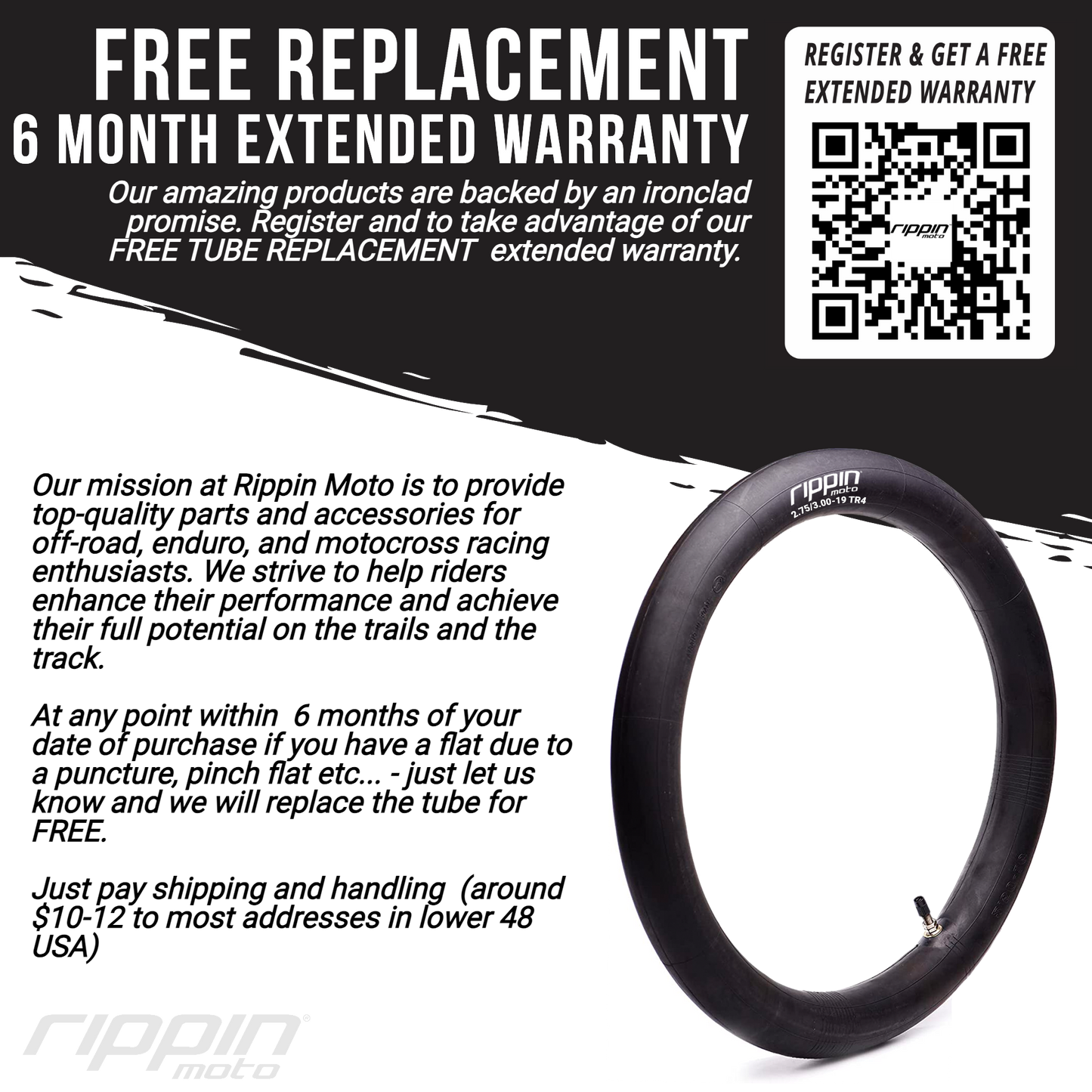 80/100-12 (3.0-12) Heavy Duty Inner Tube 3mm Thick - Howling Moto