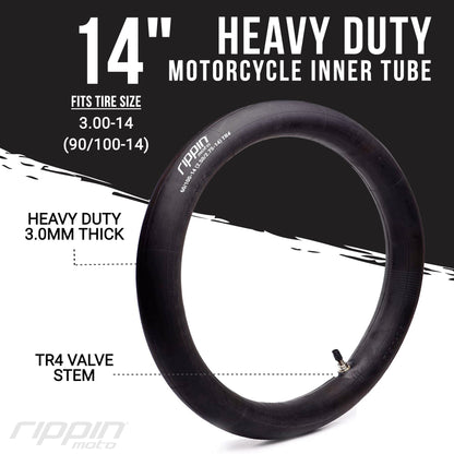 90/100-14 (3.0-14) Heavy Duty 14" Inner Tube 3mm Thick - Howling Moto