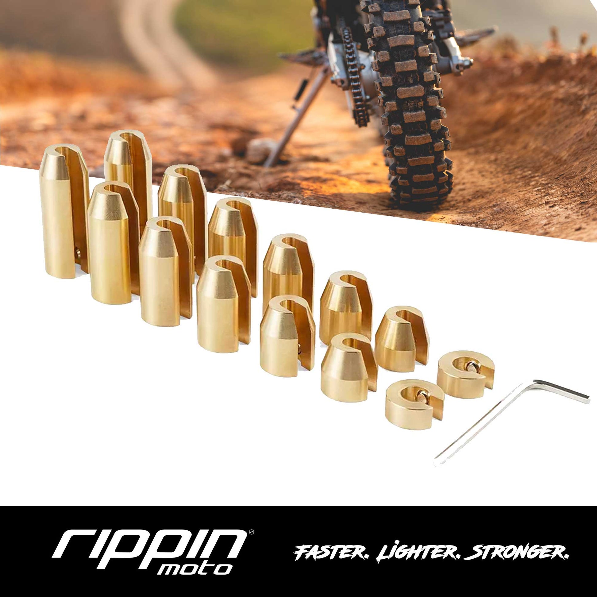 14 Pack Spoke Wheel Weights (Brass) - Howling Moto