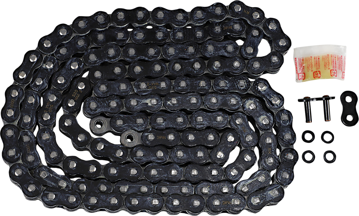 RK 520 Max Z Drive Chain with 130 links, high-performance motorcycle chain for street and adventure bikes, durable and reliable.
