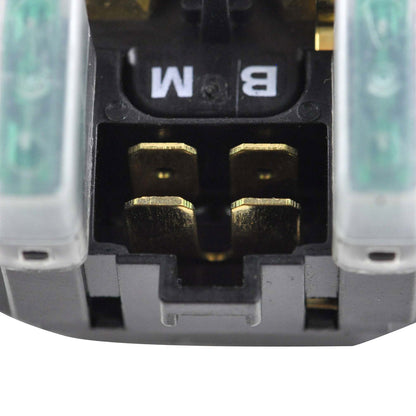 RM STATOR RM09007 starter relay solenoid for automotive starters, high-performance power transfer component in an automotive engine.