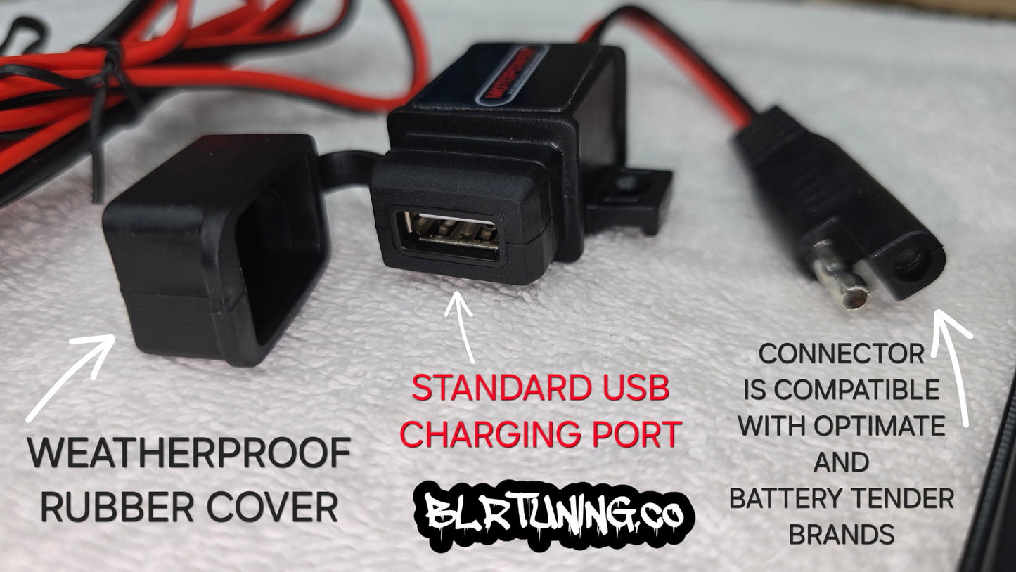 MOTOPOWER 12 VOLT STANDARD USB CHARGING SYSTEM FOR MOTORCYCLES WEATHERPROOF - Howling Moto