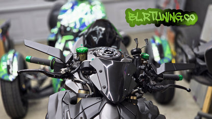 BLR TUNING Perch-Mounted Stealth Winglet Mirrors – Black Aluminum UNIVERSAL FIT - Howling Moto