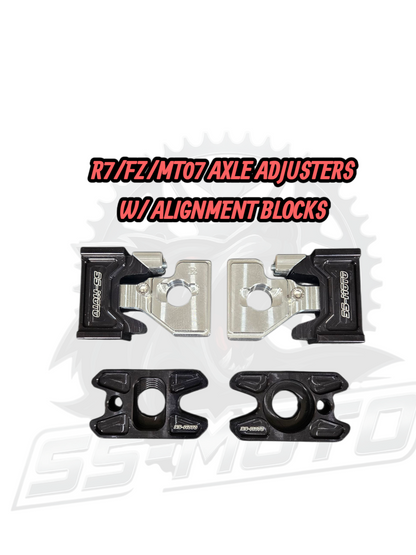 R7/FZ/MT07 AXLE ADJUSTERS - Howling Moto