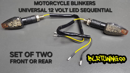 MOTORCYCLE BLINKERS UNIVERSAL 12 VOLT LED SEQUENTIAL - Howling Moto