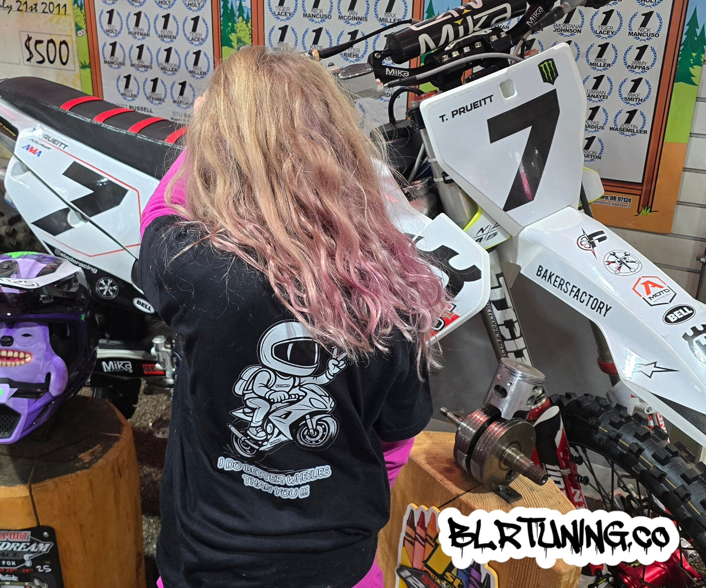YOUTH T-SHIRT BY BLR TUNING – I DO BETTER WHEELIES THAN YOU - Howling Moto
