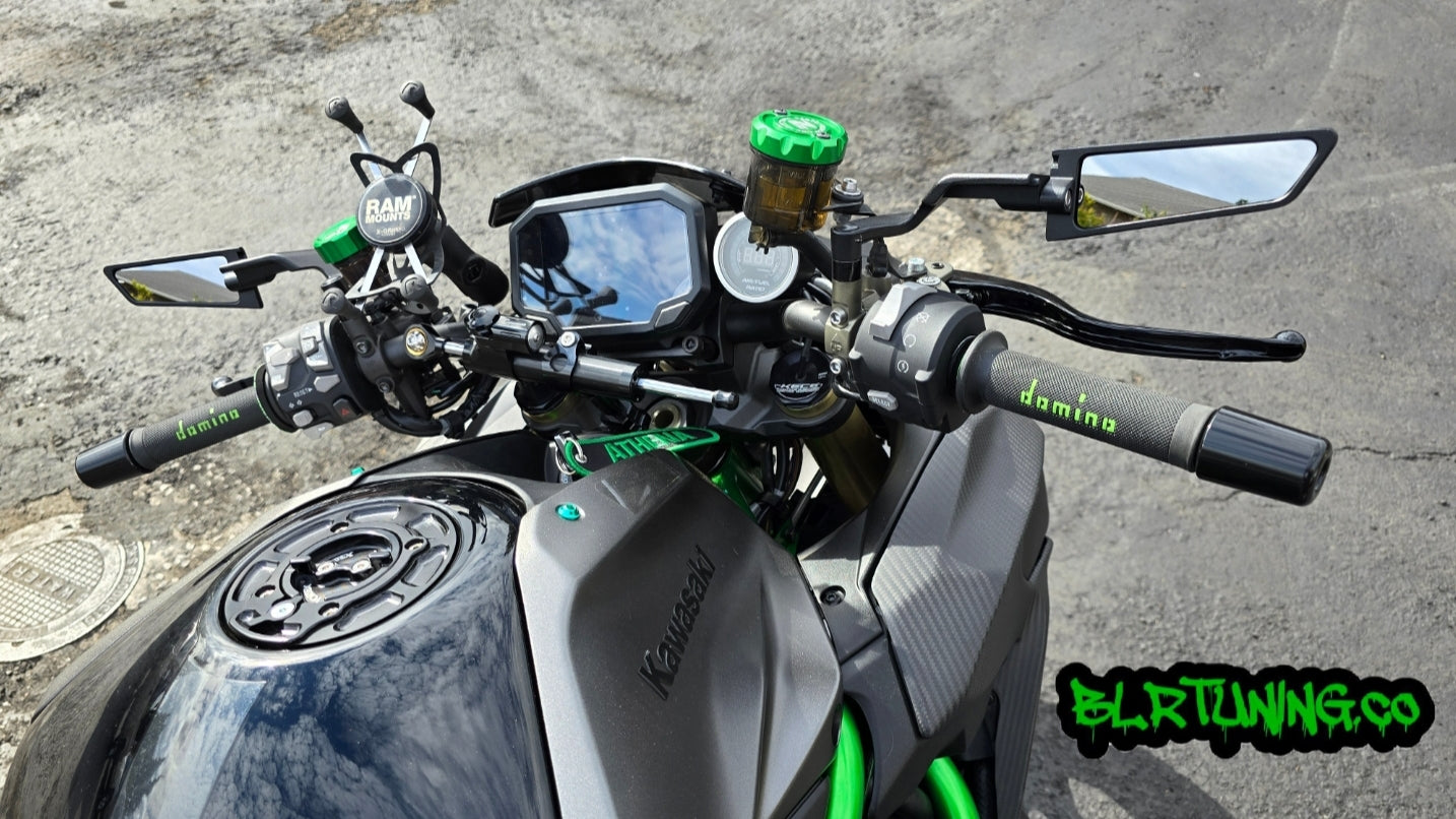 BLR TUNING Perch-Mounted Stealth Winglet Mirrors – Black Aluminum UNIVERSAL FIT - Howling Moto
