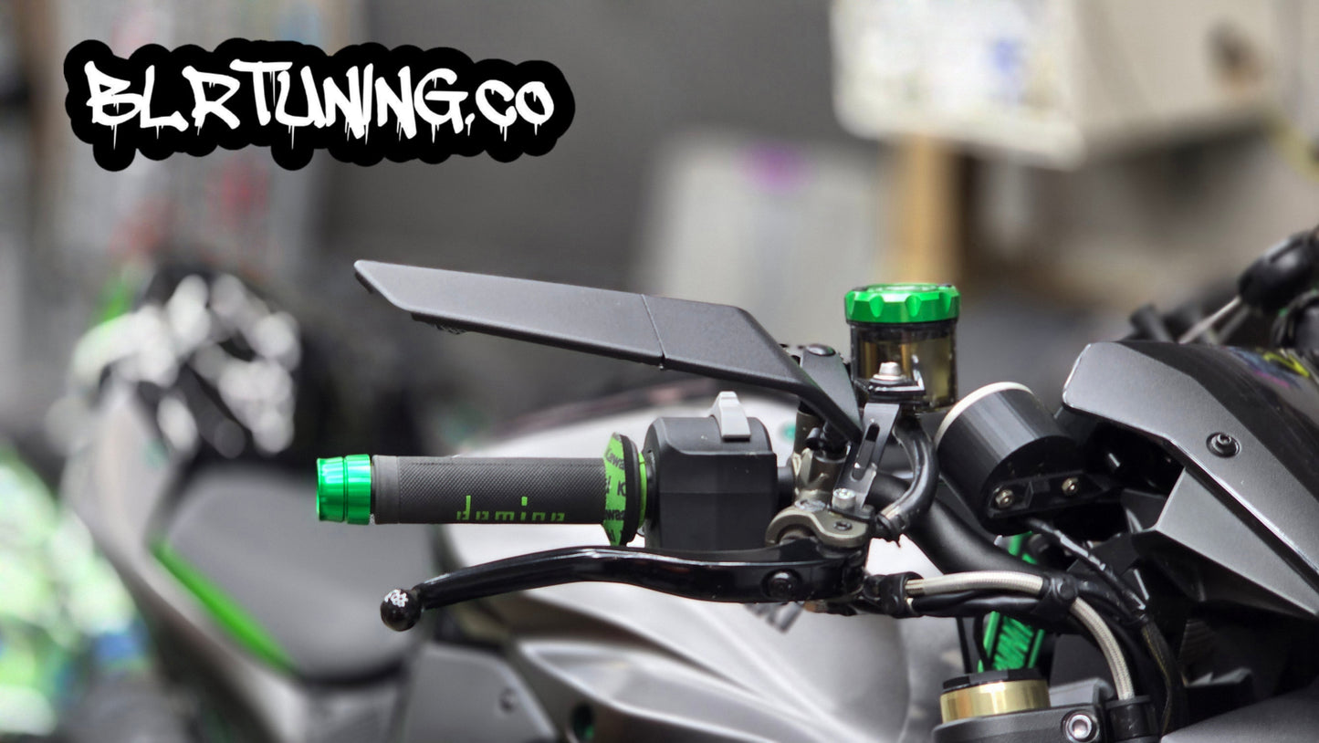 BLR TUNING Perch-Mounted Stealth Winglet Mirrors – Black Aluminum UNIVERSAL FIT - Howling Moto