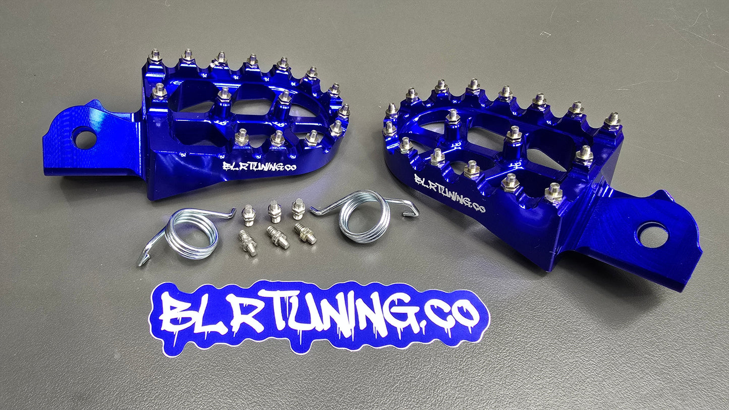 FOOT PEGS FOR STRIKE SHADOW 48v 60v 72v 2026 MODELS BILLET ALUMINUM WITH STAINLESS STEEL TEETH BY BLR TUNING