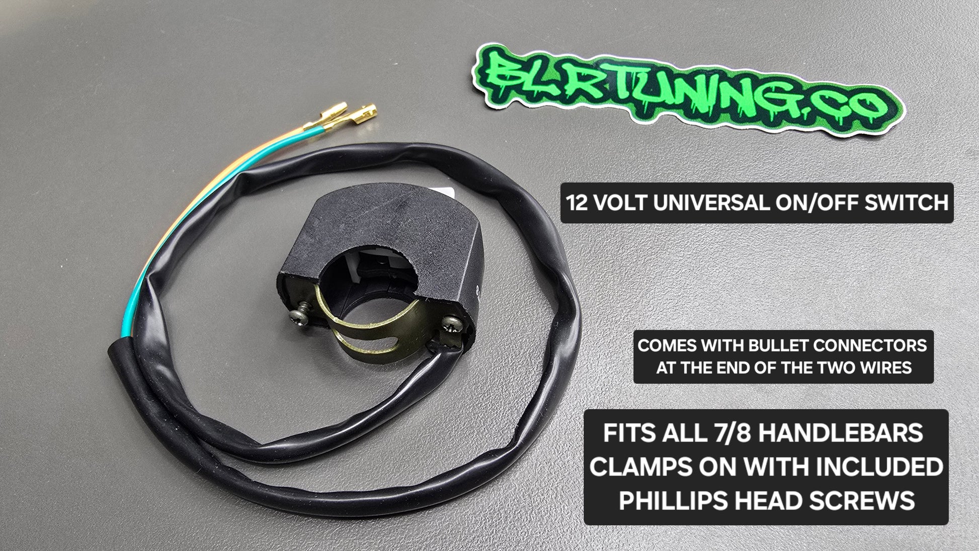 ON OFF SWITCH 7/8 HANDLEBAR MOUNTED 12 VOLT UNIVERSAL LIGHT SWITCH - Howling Moto