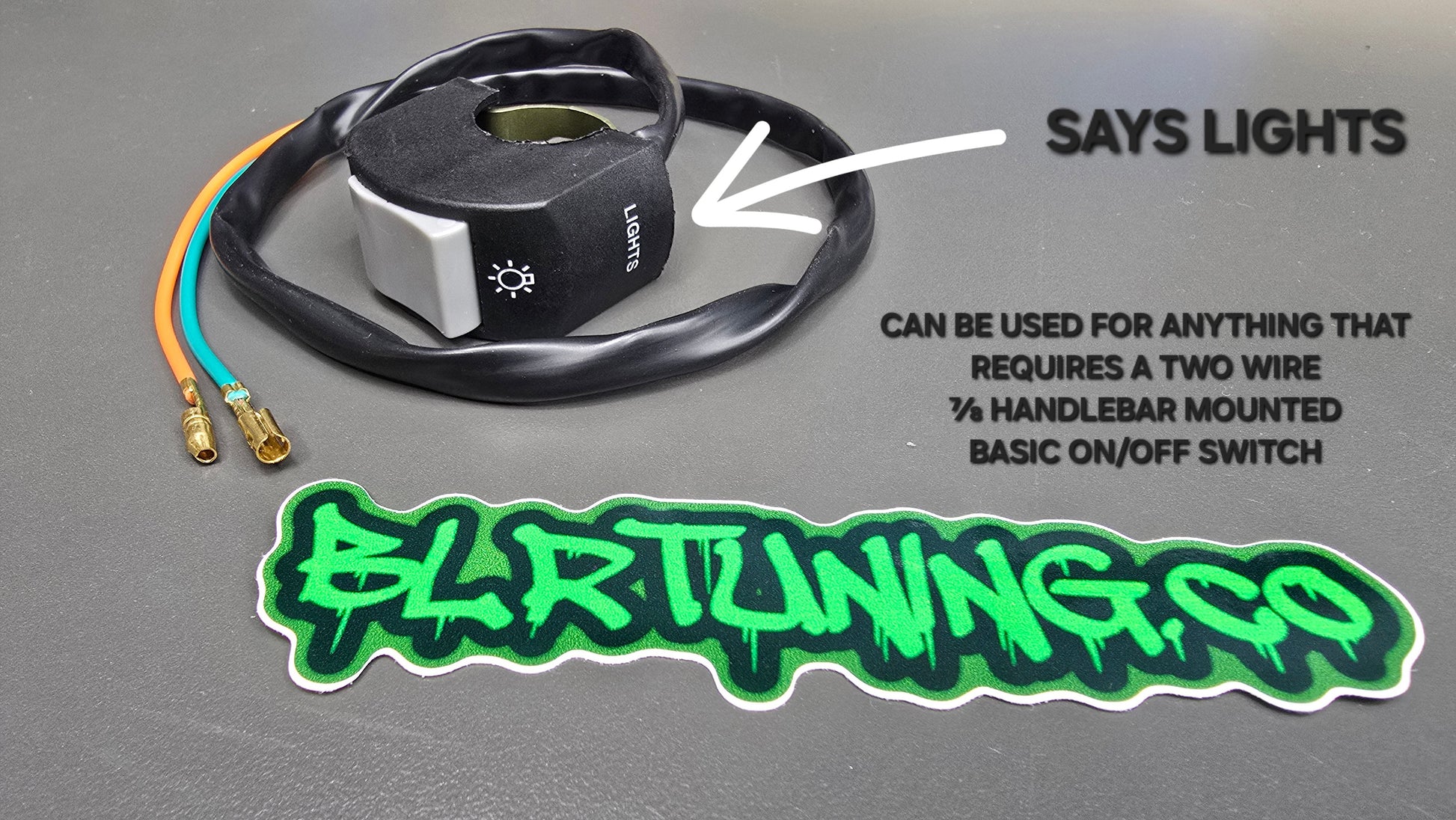 ON OFF SWITCH 7/8 HANDLEBAR MOUNTED 12 VOLT UNIVERSAL LIGHT SWITCH - Howling Moto