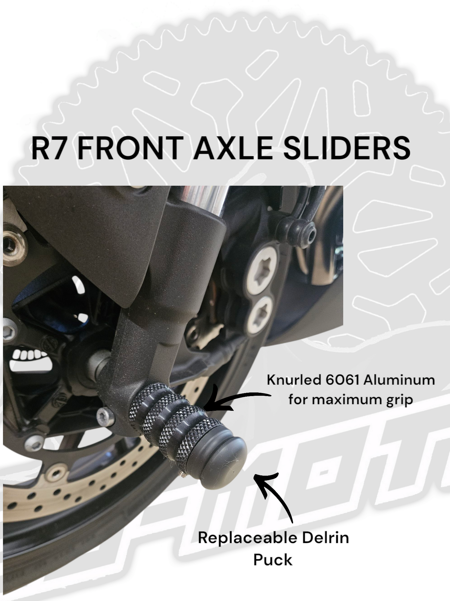 R7 FZ/MT07 REAR AXLE SLIDERS WITH AXLE BLOCKS - Howling Moto