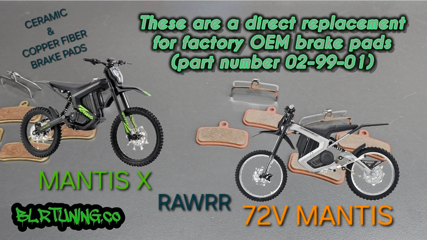 CERAMIC REAR AND COPPER FIBER FRONT BRAKE PAD COMBO UPGRADE FOR RAWRR MANTIS X AND 72V MANTIS - Howling Moto
