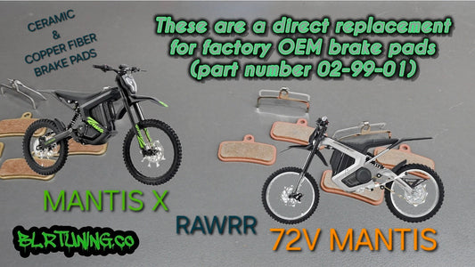 CERAMIC REAR AND COPPER FIBER FRONT BRAKE PAD COMBO UPGRADE FOR RAWRR MANTIS X AND 72V MANTIS - Howling Moto