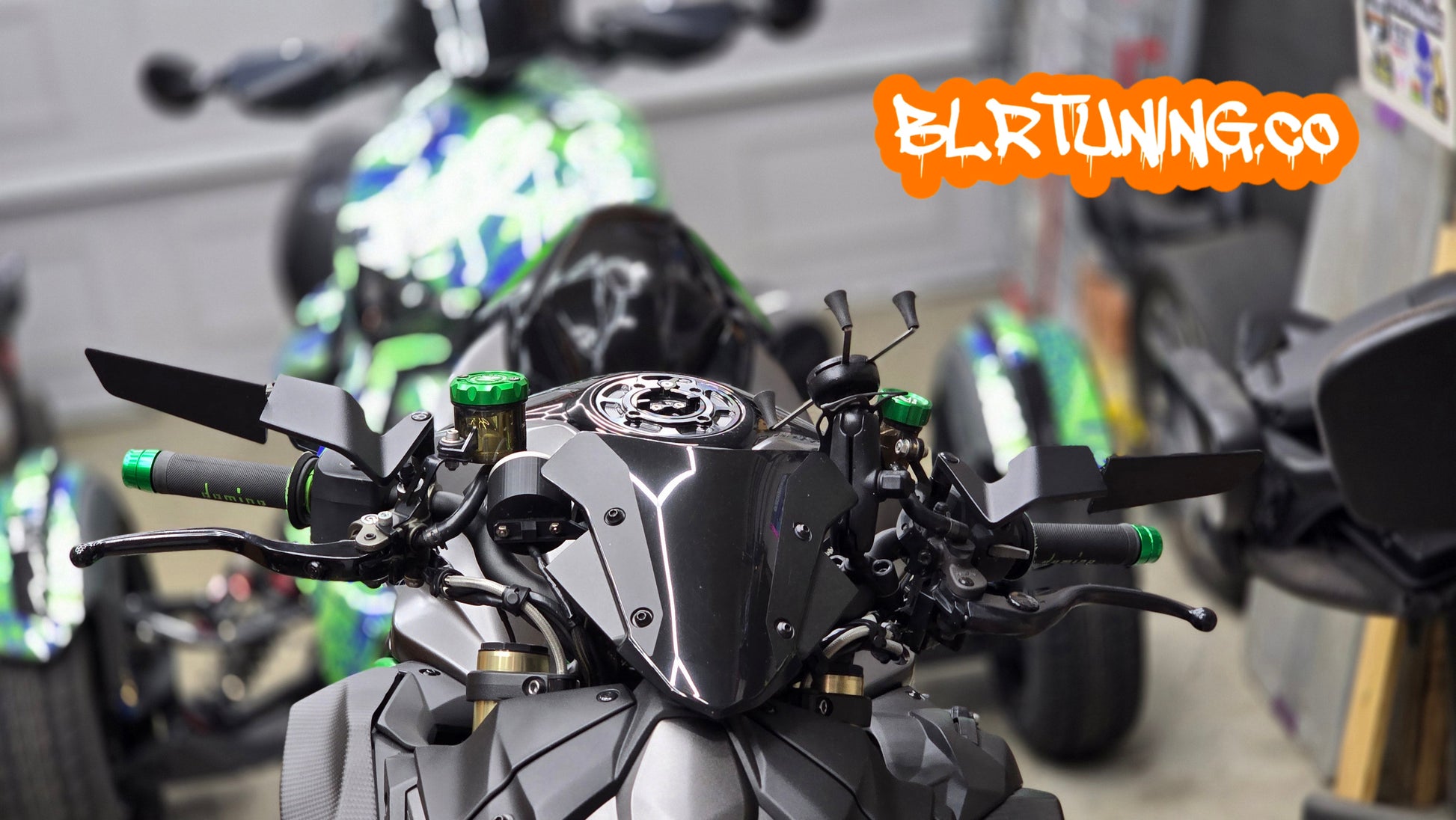 BLR TUNING Perch-Mounted Stealth Winglet Mirrors – Black Aluminum UNIVERSAL FIT - Howling Moto