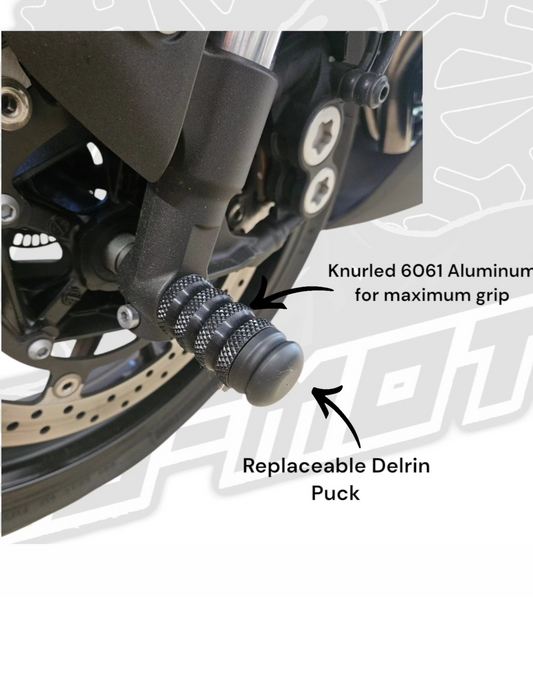 SS-MOTO Yamaha MT-07 2025+ Front Axle Sliders | 6061 Aluminum with Delrin Pucks