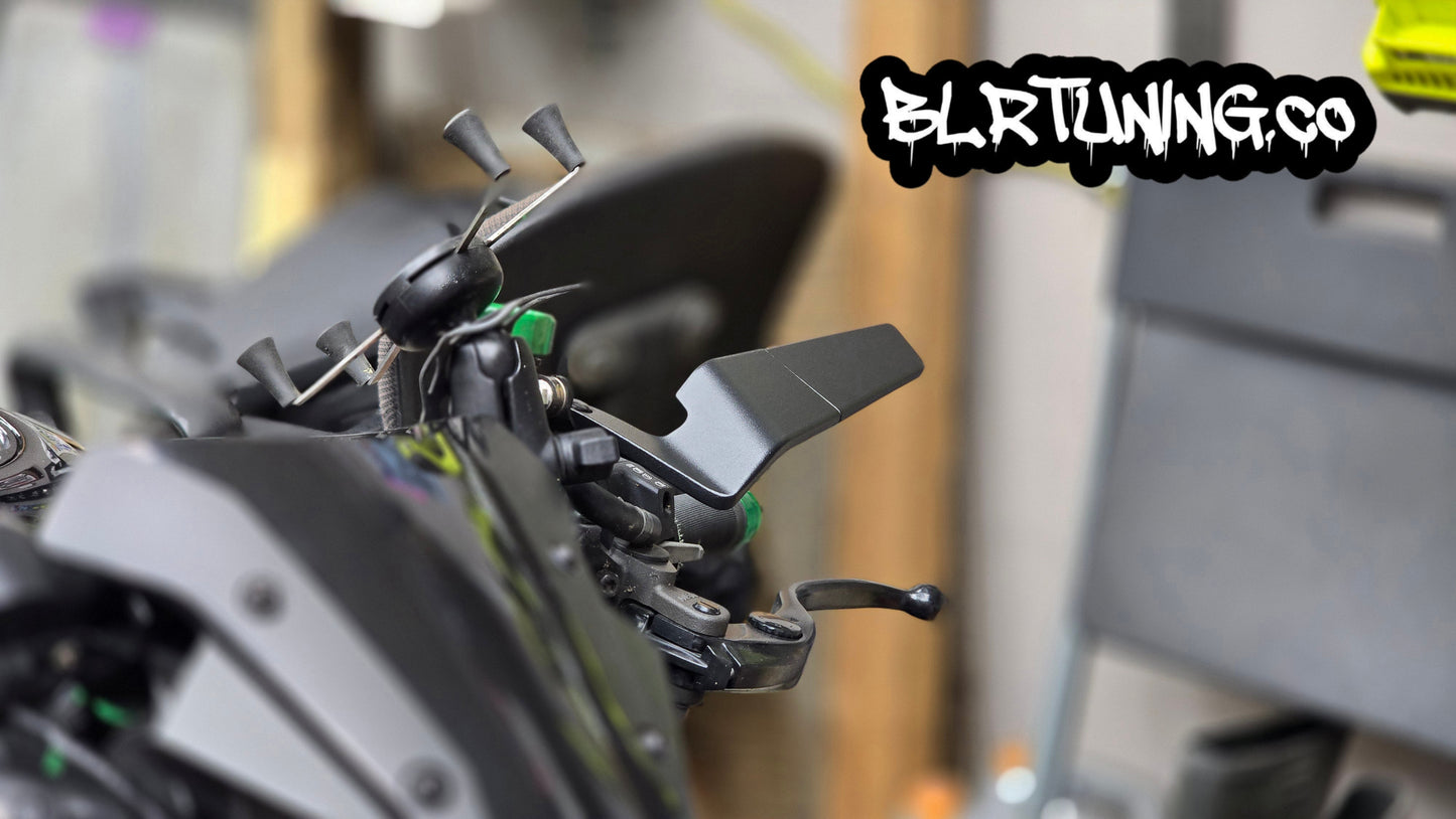 BLR TUNING Perch-Mounted Stealth Winglet Mirrors – Black Aluminum UNIVERSAL FIT - Howling Moto