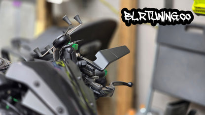 BLR TUNING Perch-Mounted Stealth Winglet Mirrors – Black Aluminum UNIVERSAL FIT - Howling Moto