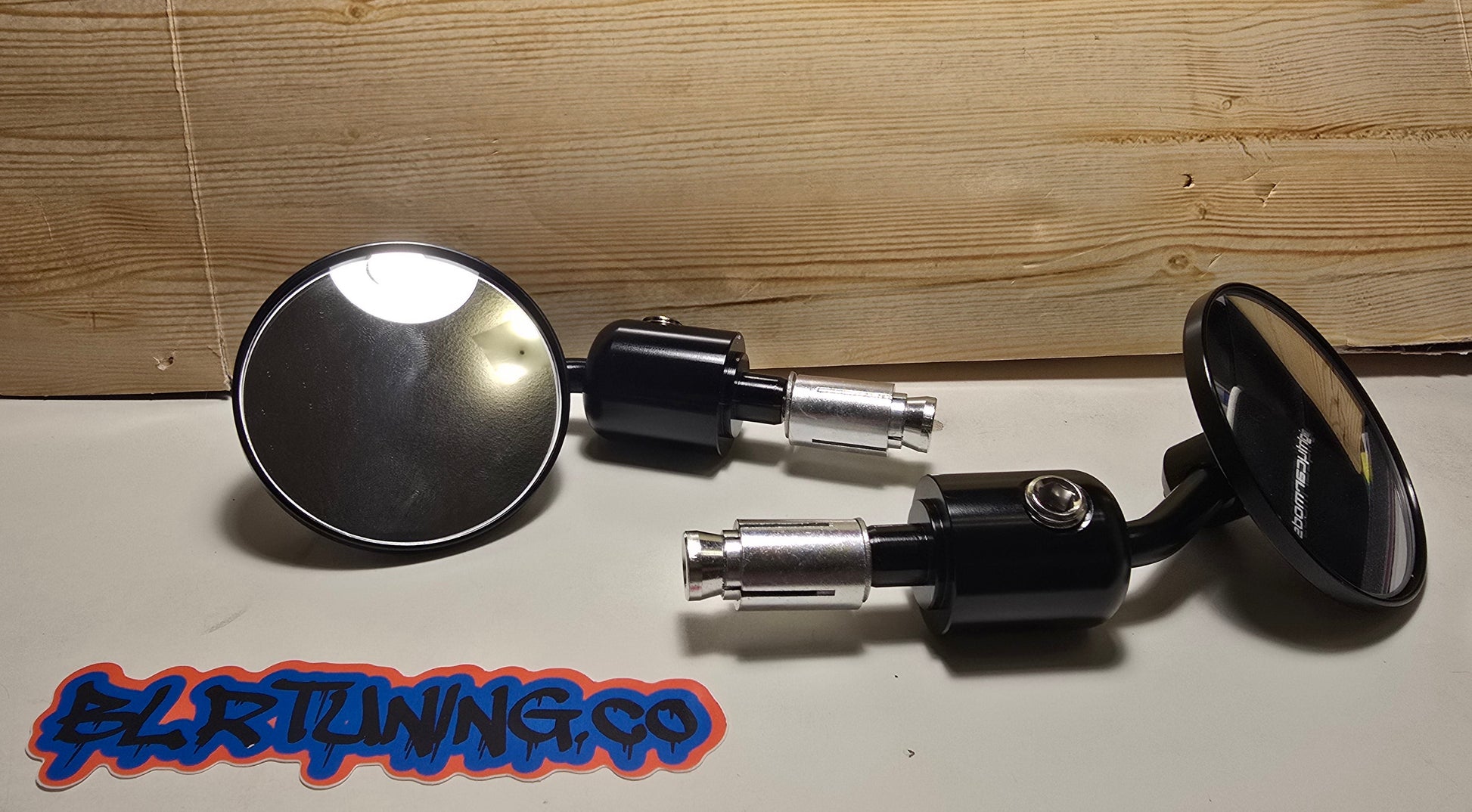 ROUND BAR END MIRRORS SOLID MOUNT NON FOLDING UNIVERSAL FIT FOR 7/8 OPEN END MOTORCYCLE HANDLEBARS - Howling Moto