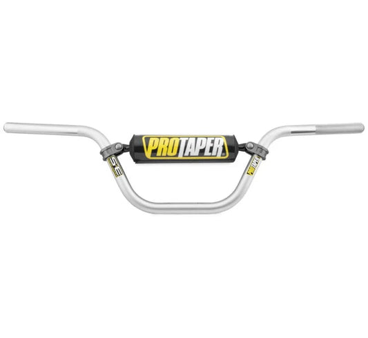 ProTaper SE 7/8" silver handlebar for KLX/DRZ110, made of aerospace aluminum, shown with a sleek, durable design.