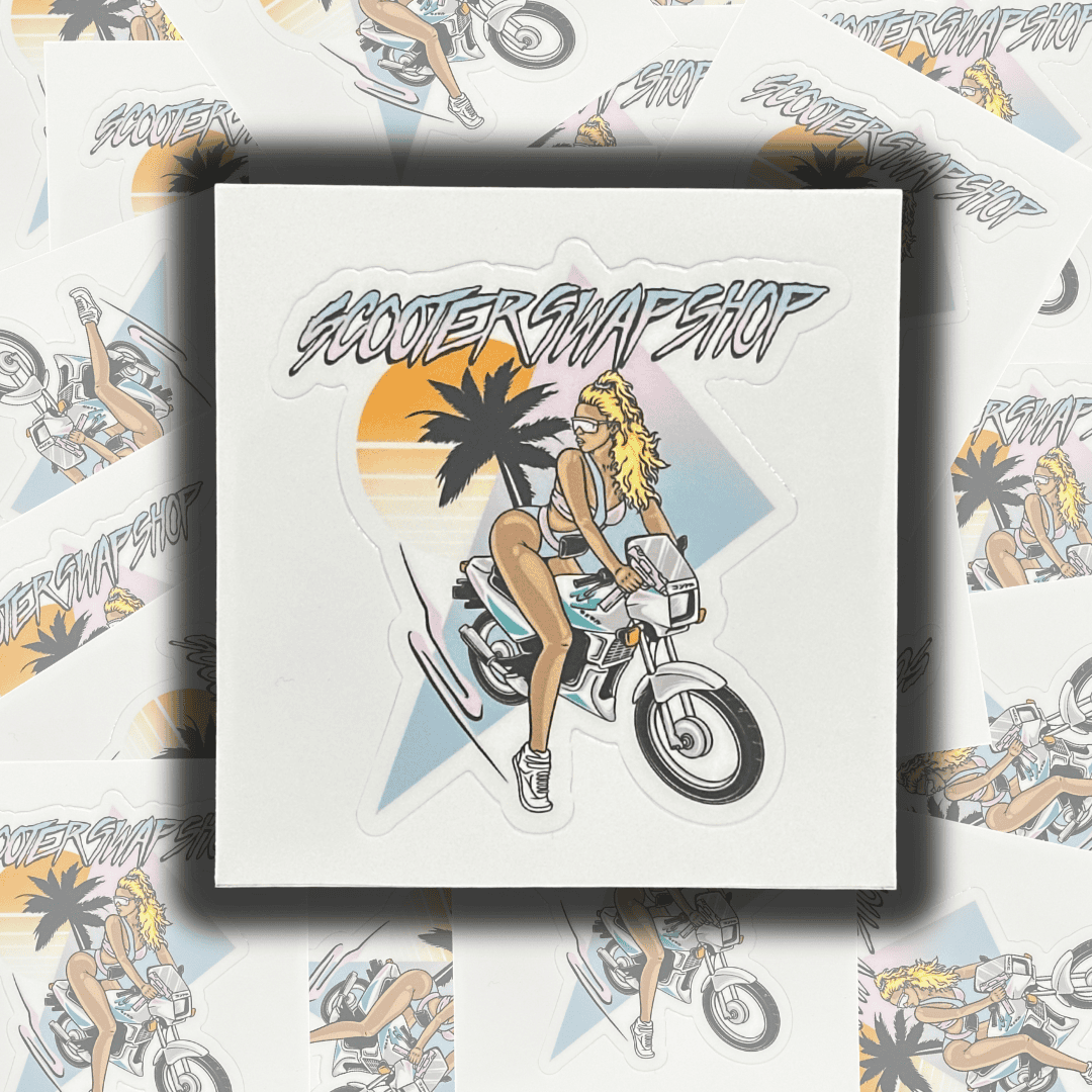Uzi Chick KissCut Sticker - Howling Moto