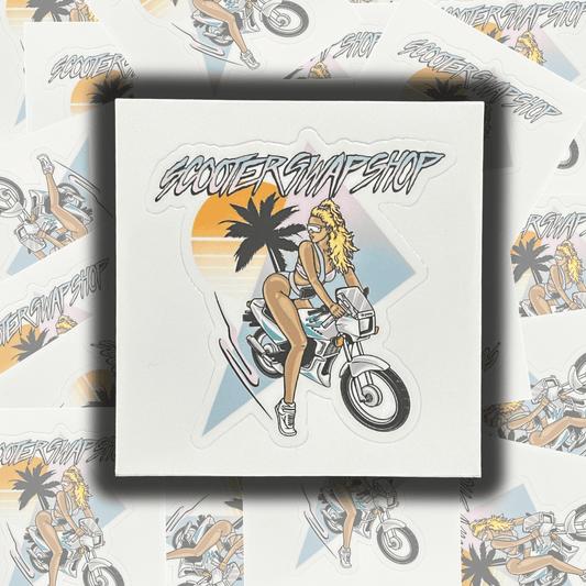 Uzi Chick KissCut Sticker - Howling Moto