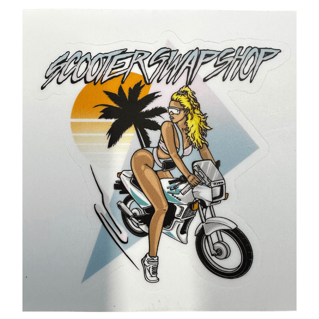 Uzi Chick KissCut Sticker - Howling Moto