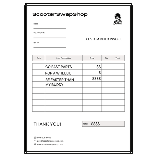 CUSTOM BUILD INVOICE - Howling Moto