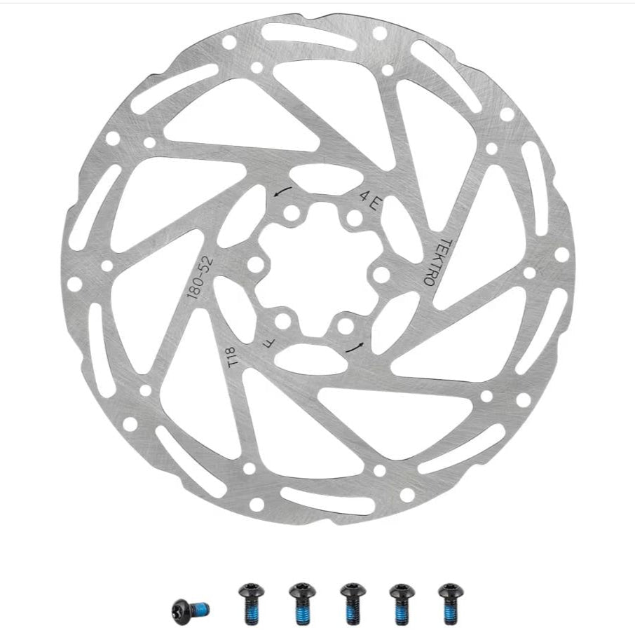 Hycline Tektro TR-24 disc brake rotor in stainless steel, 140mm to 203mm, 6-bolt bike brake rotor shown in image.
