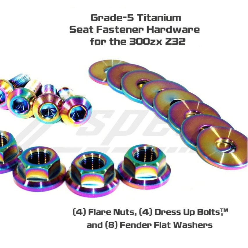 ZSPEC Seat Dress Up Bolts® Fastener Kit for '90-99 Nissan 300zx Z32, Titanium - Howling Moto