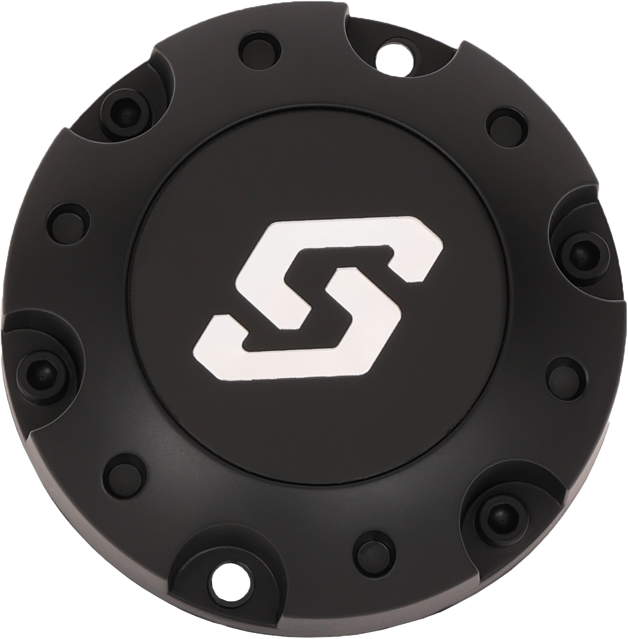SEDONA 570-9112 matte black center cap for wheel enhancement, featuring a sleek design for Sedona wheels.