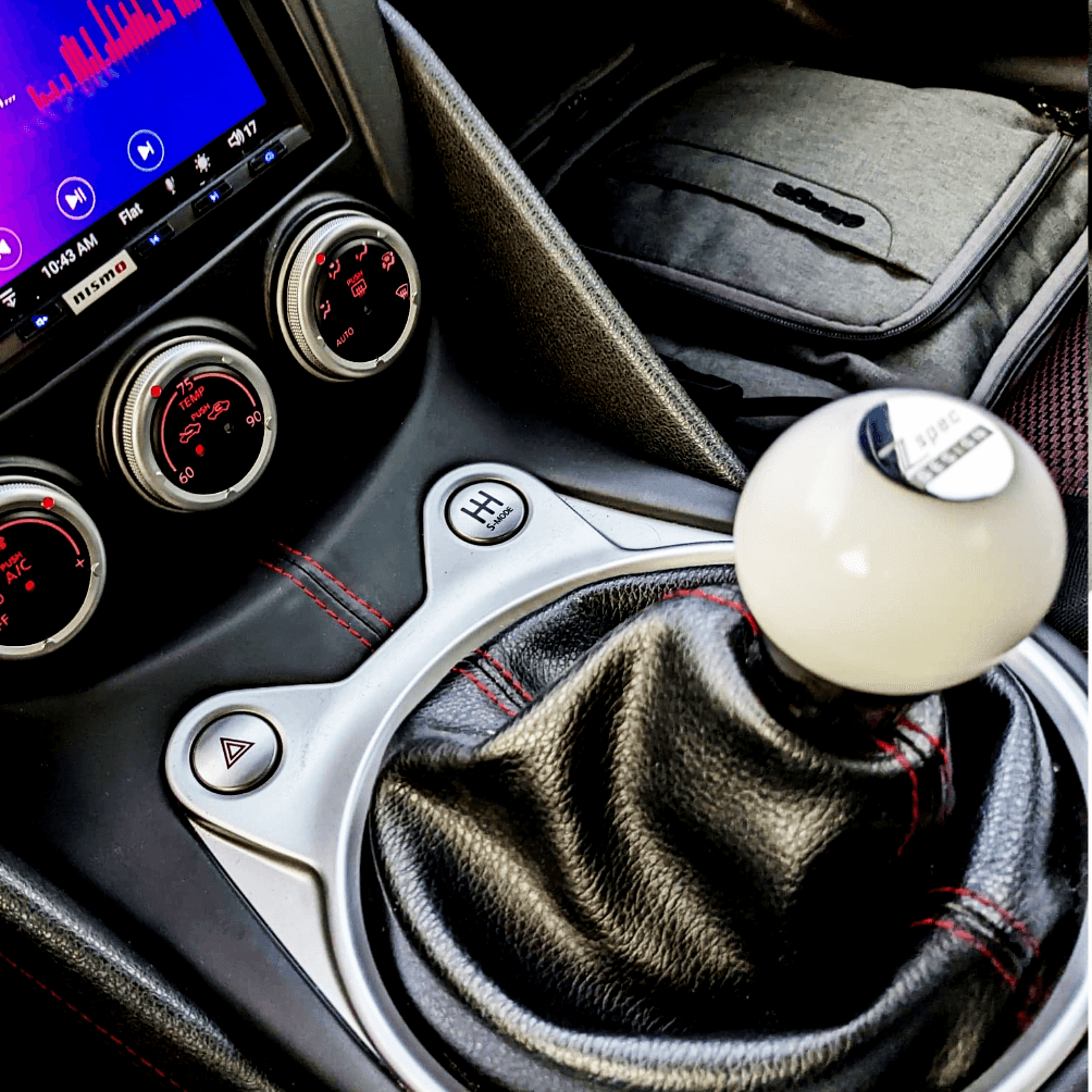 ZSPEC Round Shift Knob, M10-1.25, Delrin & Stainless, 207 Grams, 4-Speed Pattern - Howling Moto
