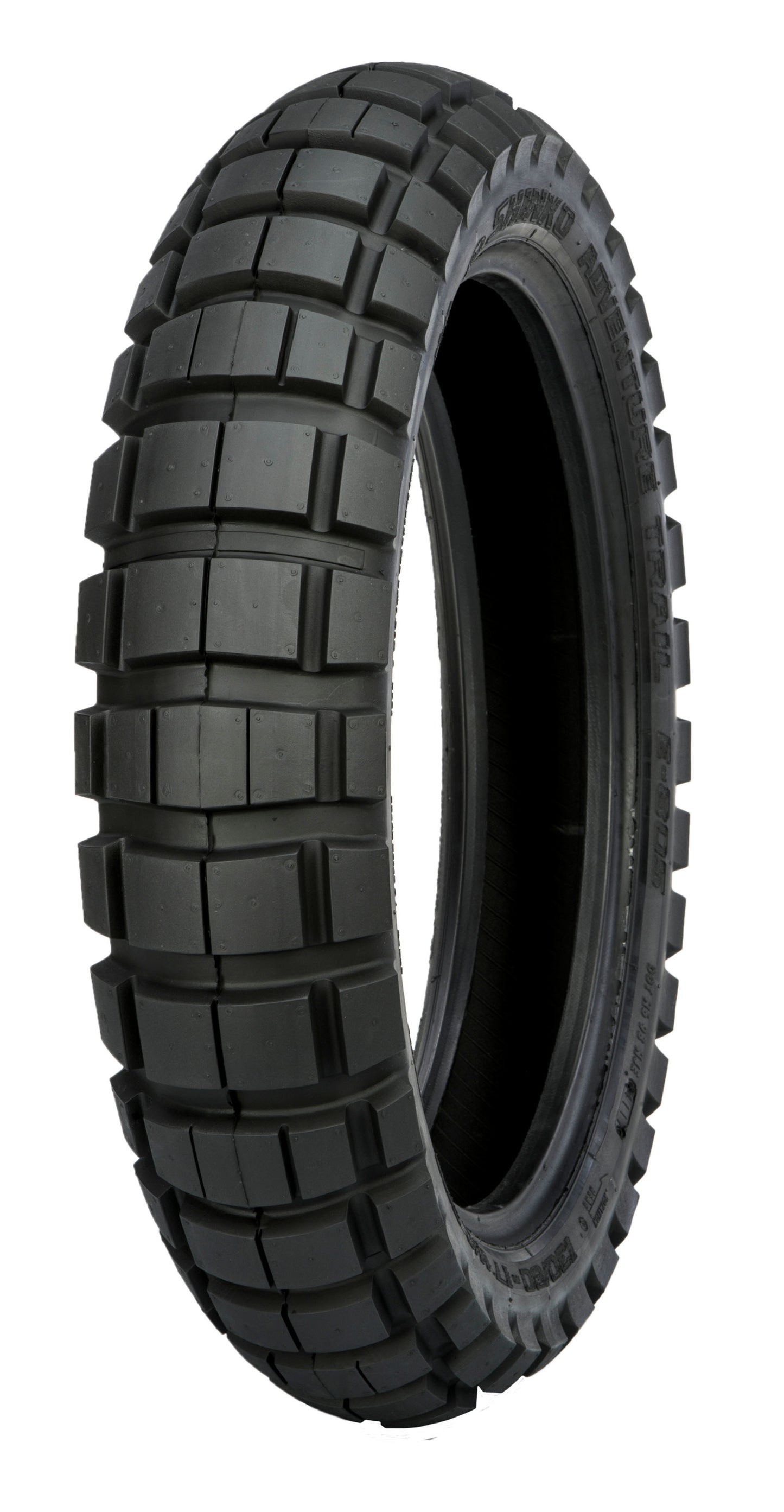Shinko Tire 805 Dual Sport Rear 130/80-17 bias-tube tire with reflector technology, designed for versatile motorcycle riding.