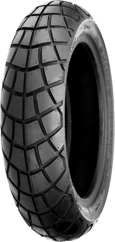 Shinko 428 Series 130/70-12 motorcycle tire for Honda Grom and Monkey, bias tire with tread pattern, front or rear use.