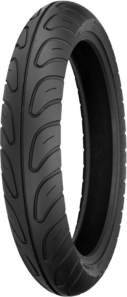 Shinko Tire 006 Podium Front 130/70ZR16 radial tire for high performance handling, featuring tread pattern and sidewall design.