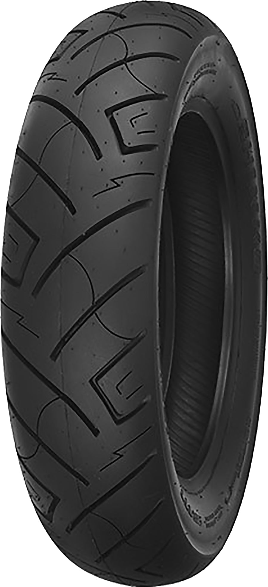 SHINKO Tire 777 Cruiser H.D. Rear 180/65B16 with reflective sidewall for enhanced visibility and durable motorcycle tire design.