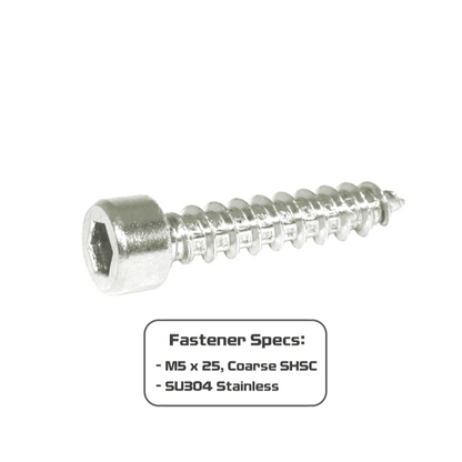 ZSPEC M5x25mm Coarse Socket-Head Socket Cap SHSC Fasteners, Stainless, 10-Pack - Howling Moto