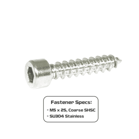 ZSPEC M5x25mm Coarse Socket-Head Socket Cap SHSC Fasteners, Stainless, 10-Pack - Howling Moto