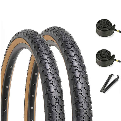 Hycline SandRoller bicycle tire set with 26-inch by 2.125-inch tires, showing sidewall detail and tread pattern.