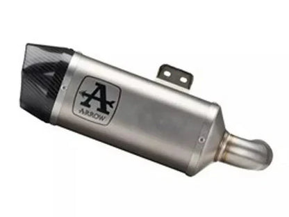 Titanium Arrow Slip-on Exhaust for BMW F900XR and F900R 2020-2024, shown with sleek design and exhaust tip from Bill's Exhausts.