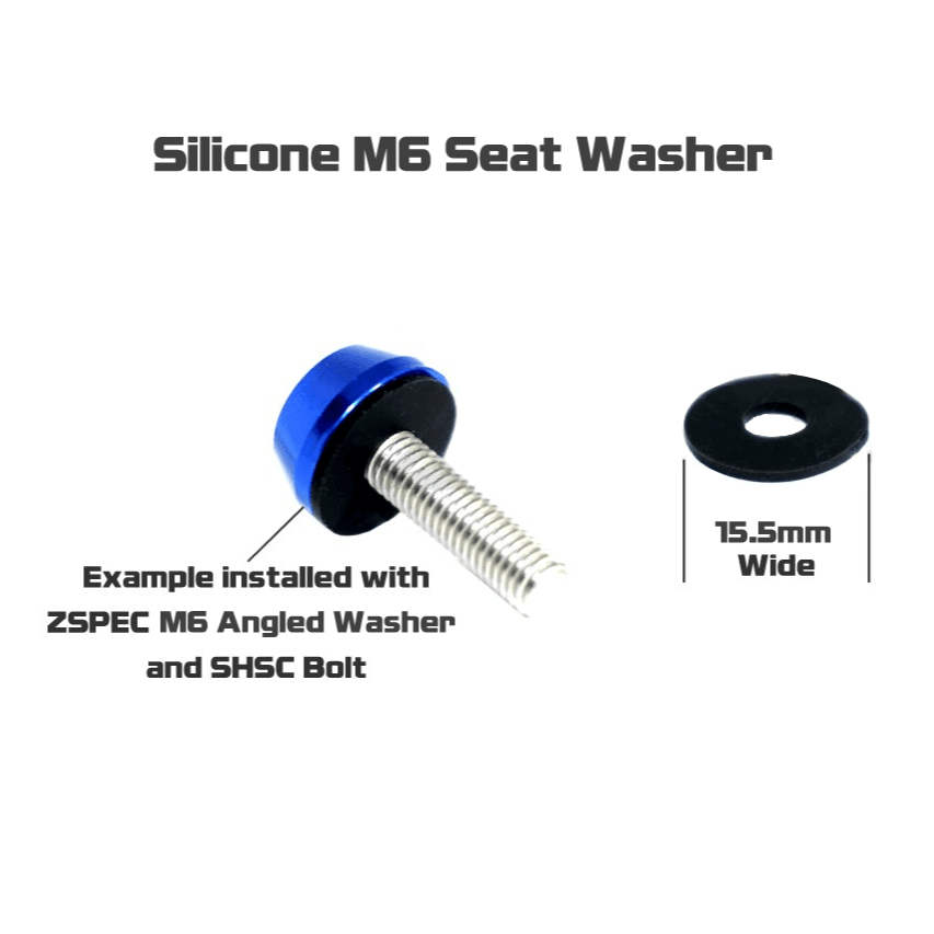 ZSPEC Body Kit Fastener, Billet-Angled Finish Washer & Stainless M6x25mm Bolt, w/ WELL Nut, per Each - Howling Moto
