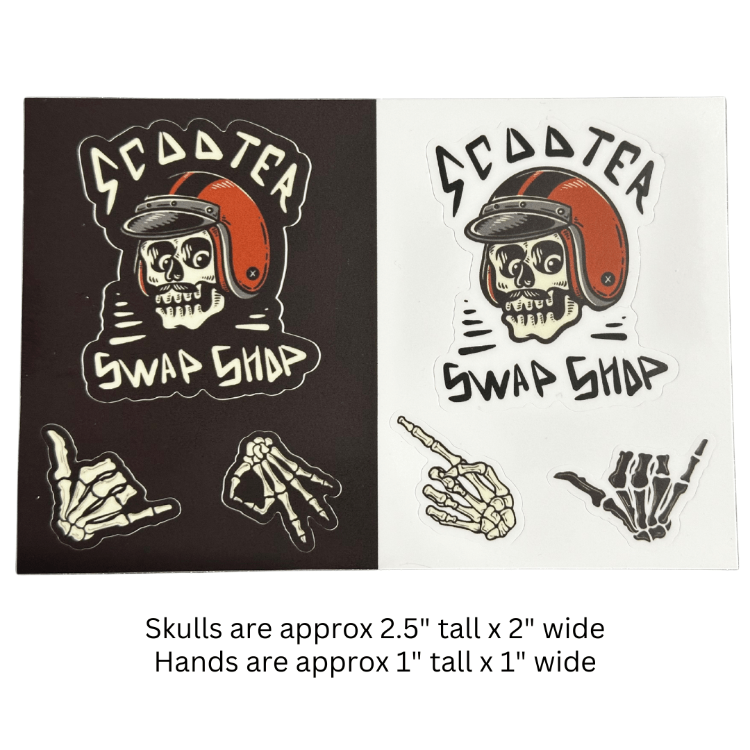 Skull and Bones Sticker Sheets - Howling Moto