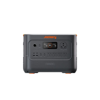 Jackery Solar Generator HomePower 3000 with multiple power outlets and solar panels for portable energy storage and backup power.