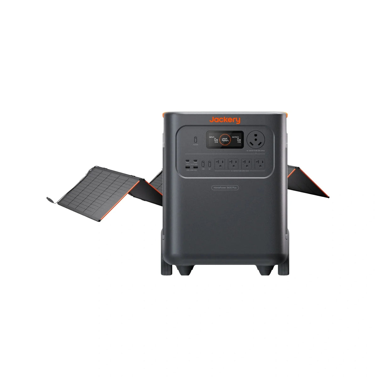 Jackery Solar Generator HomePower 3600 Plus with multiple ports and solar panels for portable off-grid power supply